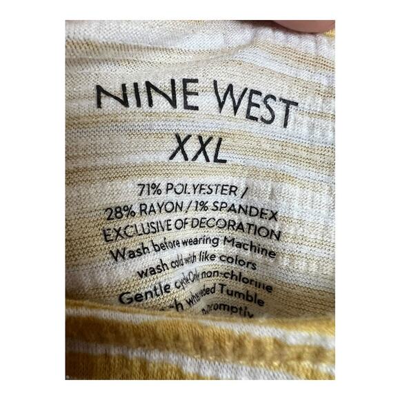Nine West T-Shirt Tee Shirt Casual Comfy Cozy Basic Normcore XXL Striped Ruffled - Picture 3 of 4